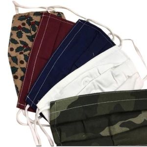 New 5 Pack Cotton Face Masks w Adjustable Nose